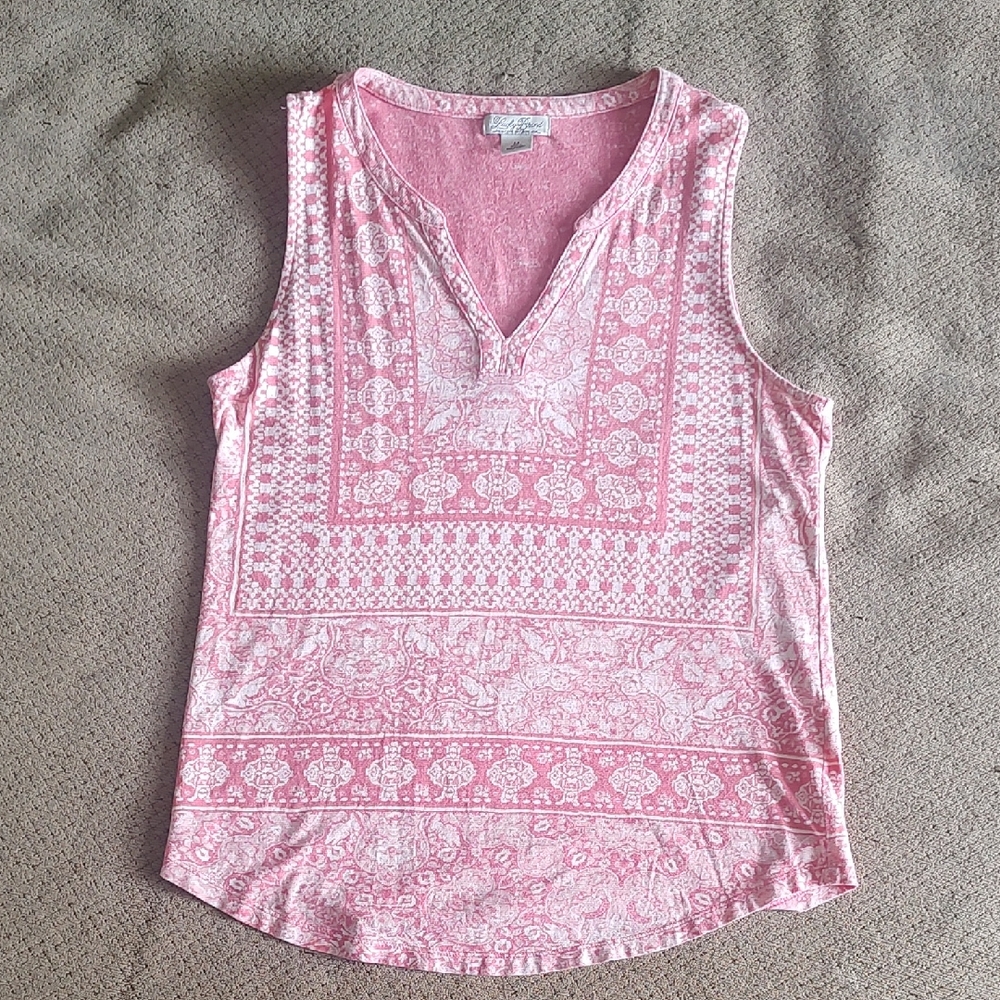 Lucky Brand Pink Patterned Tank Top